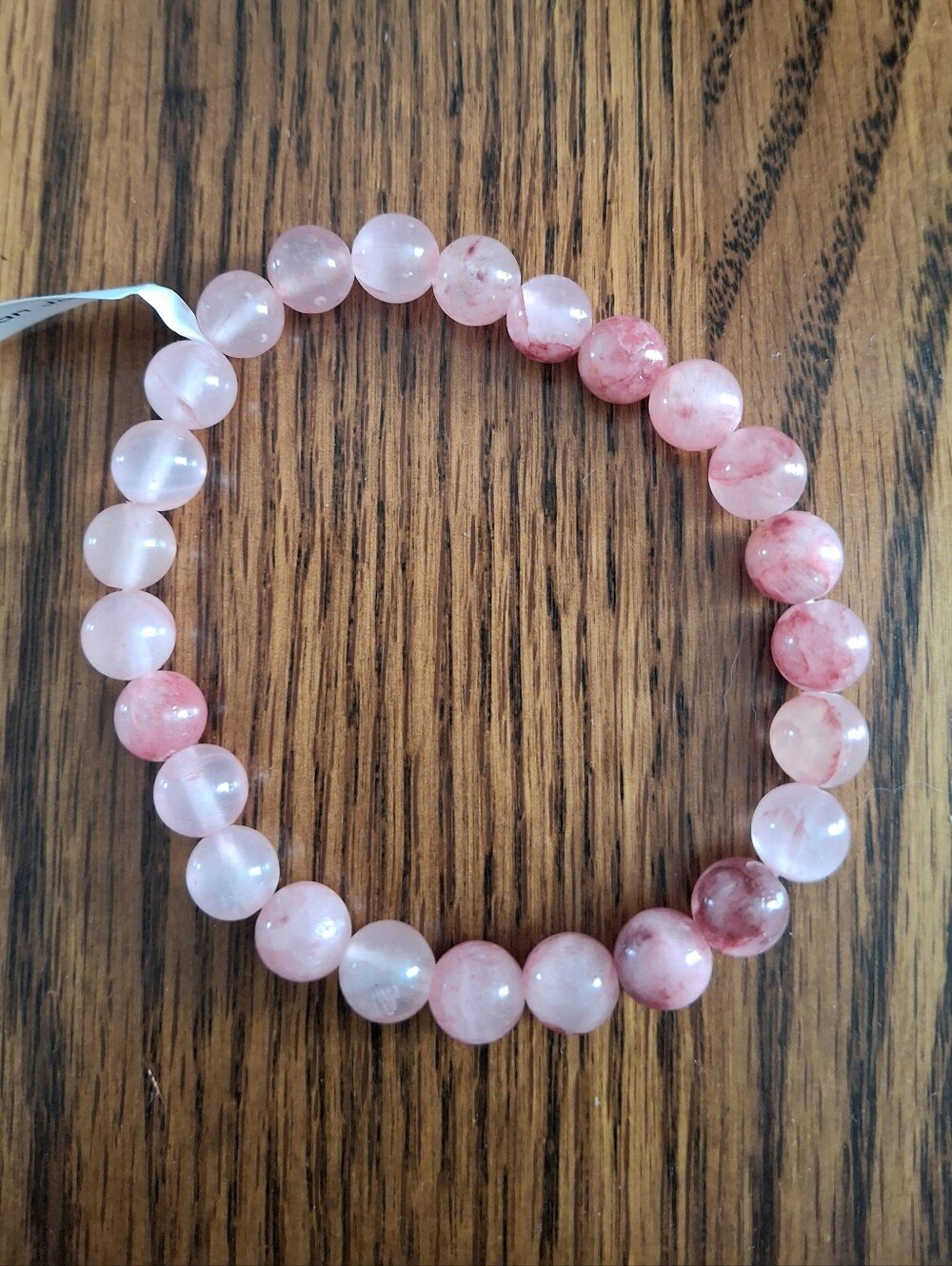 Persian Jade Natural Stone Beaded Stretch Bracelet Handmade